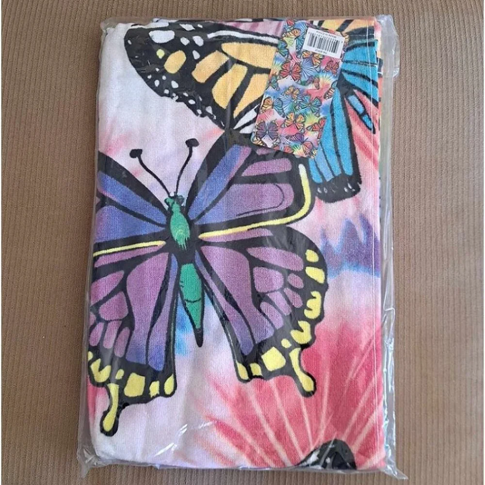 New Butterfly Collage Towel Cotton Bath Beach Pool GIFT 30x60 Butterflies Wings